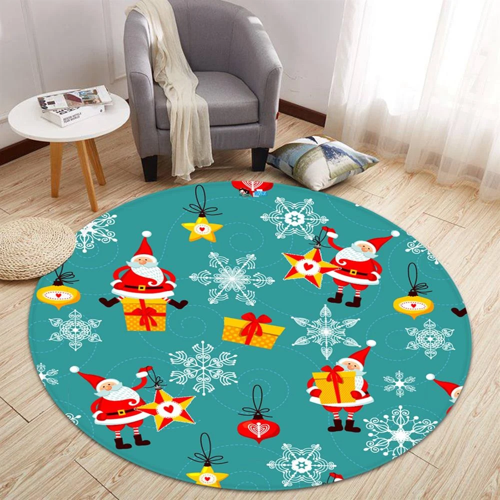 3D Santa Snowflake Pattern 66024 Christmas Round Non Slip Rug Mat Room Mat Quality Elegant Photo Car 3 3D Santa Snowflake Pattern 66024 Christmas Round Non Slip Rug Mat Room Mat Quality Elegant Photo Car