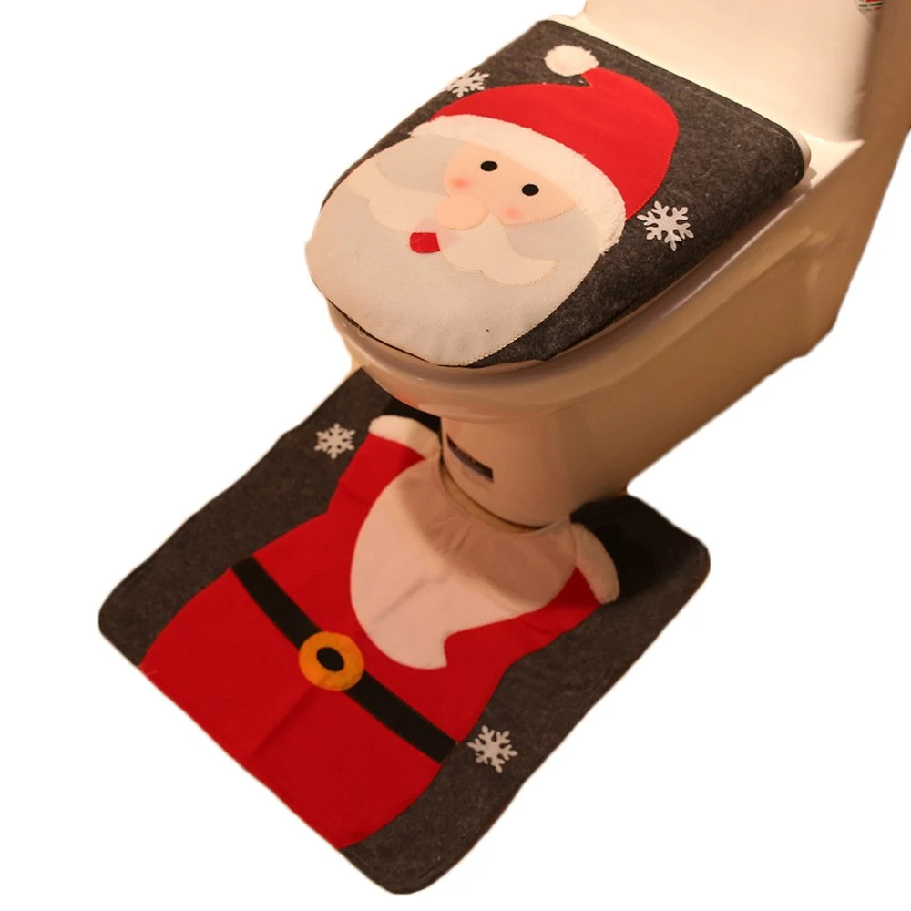 2PCS Premium Christmas Toilet Seat Cover Rug Bathroom Set Santa Xmas Home Décor - Santa 3 2PCS Premium Christmas Toilet Seat Cover Rug Bathroom Set Santa Xmas Home Décor - Santa