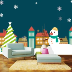 3D Christmas Sky Snowman Building 3 Wallpaper Mural Wall Mural Wall Murals Removable Wallpaper Woven -Amscan Sales Store f5e30d9f572ff5752383305a1b4d2ff2