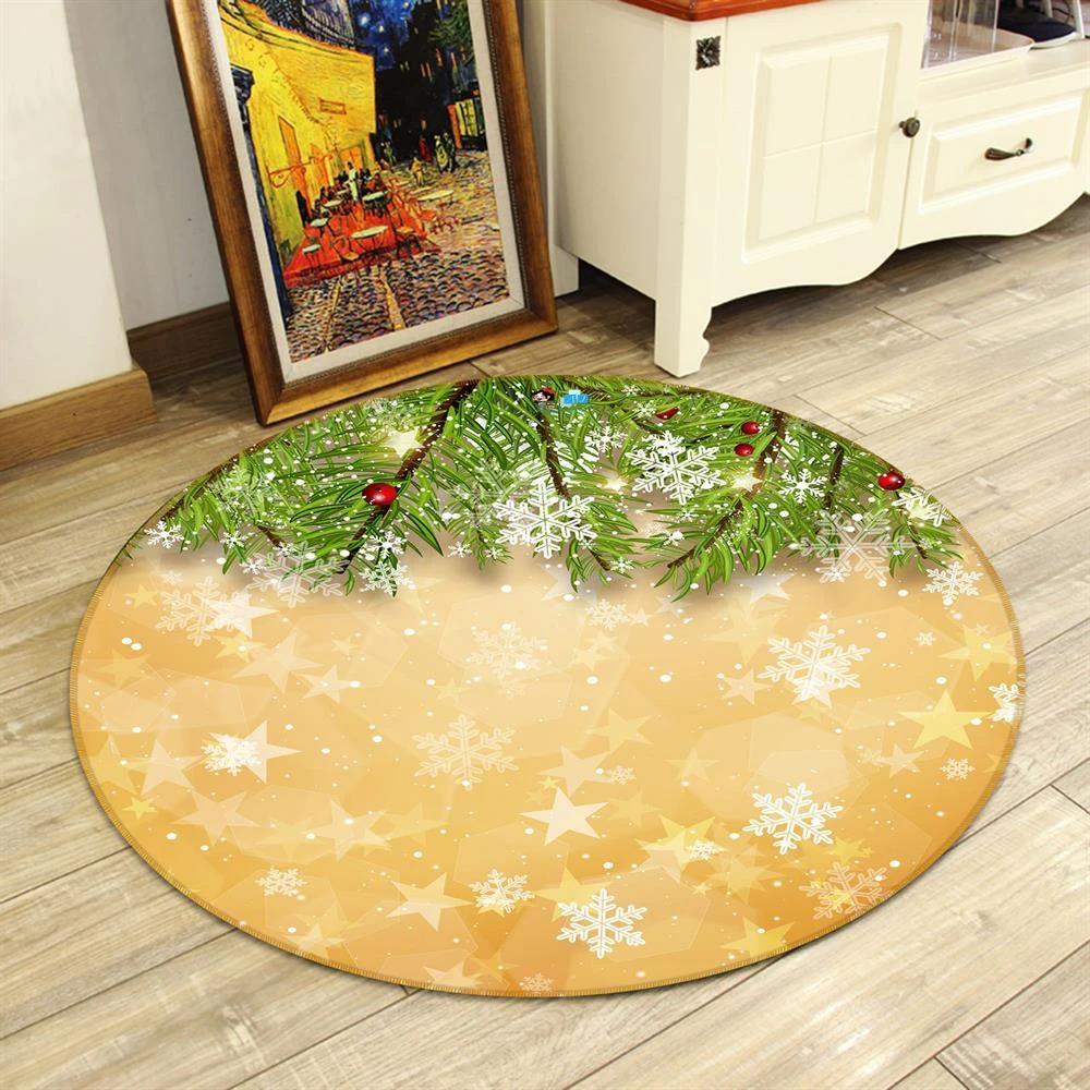 3D Branch Snowflake 54112 Christmas Round Non Slip Rug Mat Room Mat Quality Elegant Photo Carpet Xma 3 3D Branch Snowflake 54112 Christmas Round Non Slip Rug Mat Room Mat Quality Elegant Photo Carpet Xma