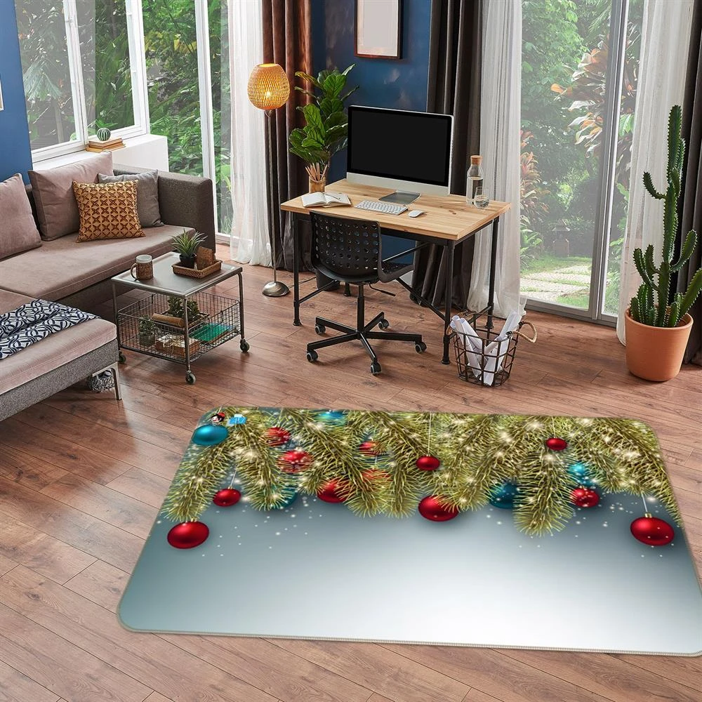 3D Golden Branches Ball 55101 Christmas Non Slip Rug Mat Room Mat Quality Elegant Photo Carpet Xmas 4 3D Golden Branches Ball 55101 Christmas Non Slip Rug Mat Room Mat Quality Elegant Photo Carpet Xmas - Image 2