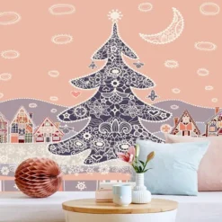 3D Christmas Tree Moon 33 Wallpaper Mural Wall Mural Wall Murals Removable Wallpaper Woven Paper (ne -Amscan Sales Store f7a37461cfca6325b40f297bdde7f993