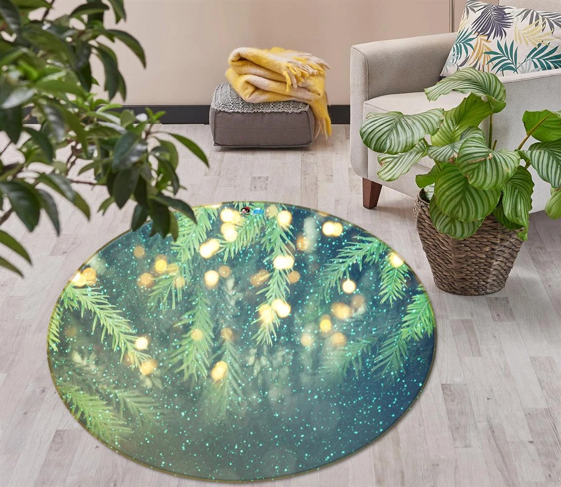 3D Branches 54151 Christmas Round Non Slip Rug Mat Room Mat Quality Elegant Photo Carpet Xmas 4 3D Branches 54151 Christmas Round Non Slip Rug Mat Room Mat Quality Elegant Photo Carpet Xmas - Image 2