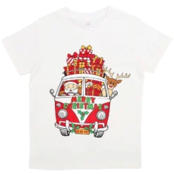 New Funny Adult Xmas Christmas T Shirt Tee Mens Womens 100% Cotton Jolly Ugly - Santa Drive Kombi (W
