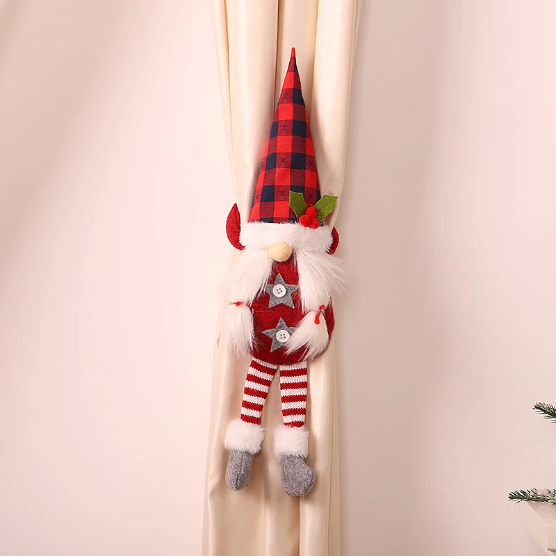 Christmas Family Holiday Party Decorations Curtain Fastener Buckle Tieback,Red 4 Christmas Family Holiday Party Decorations Curtain Fastener Buckle Tieback,Red - Image 2