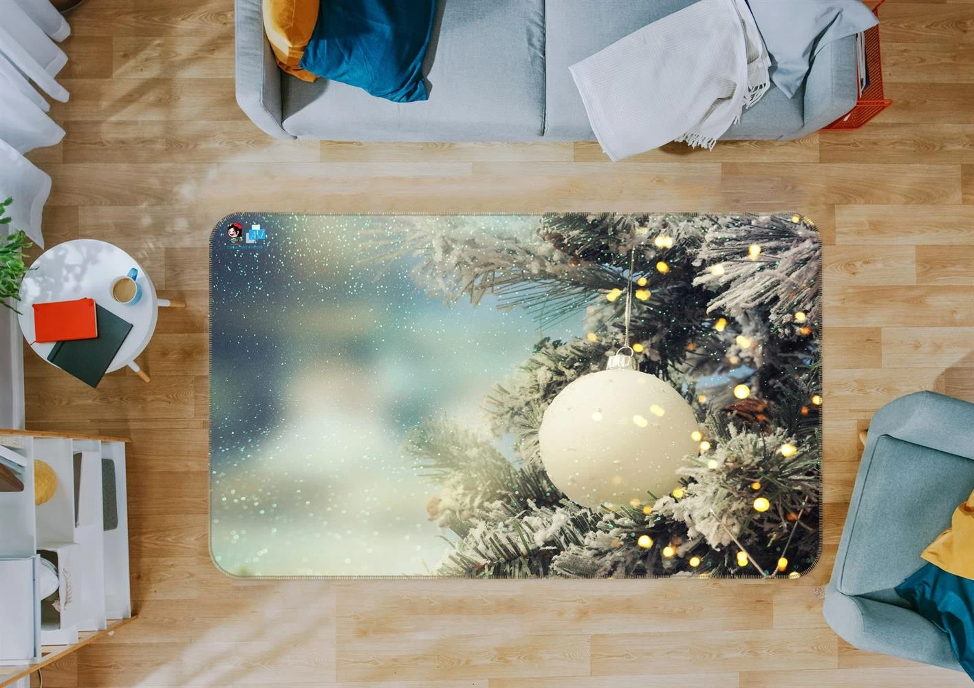 3D White Ball 54230 Christmas Non Slip Rug Mat Room Mat Quality Elegant Photo Carpet Xmas 5 3D White Ball 54230 Christmas Non Slip Rug Mat Room Mat Quality Elegant Photo Carpet Xmas - Image 3