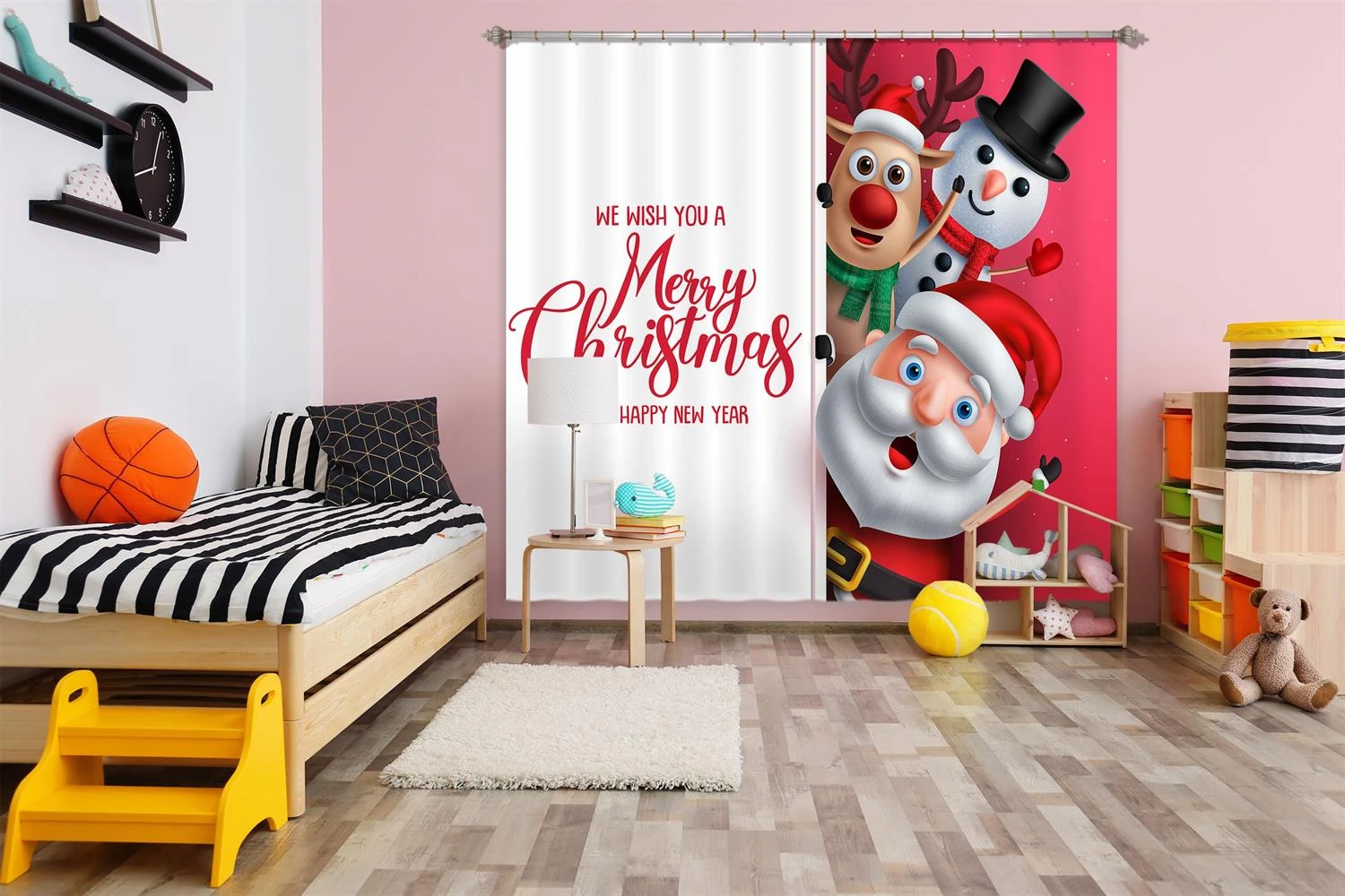 3D Santa Claus Snowman 52065 Christmas Blockout Photo Curtain Printing Curtains Drapes Fabric Window 5 3D Santa Claus Snowman 52065 Christmas Blockout Photo Curtain Printing Curtains Drapes Fabric Window - Image 3